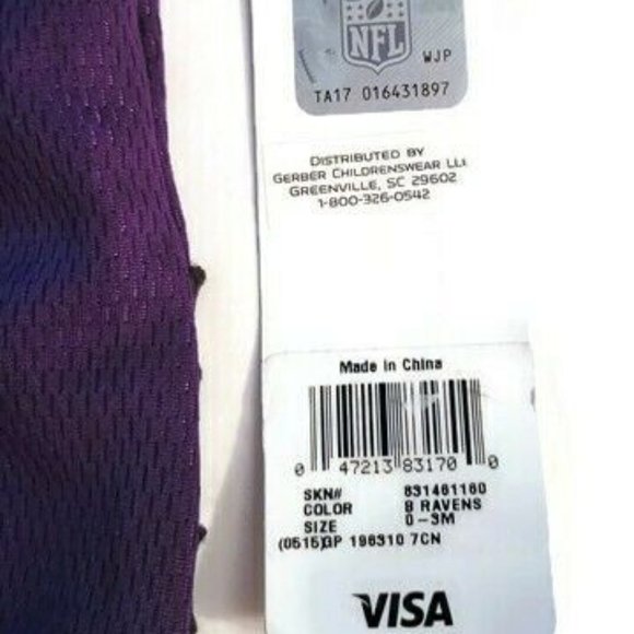 NFL Team apparel infant size 0-3 months Baltimore Ravens ruffle back bodysuit - Picture 5 of 5